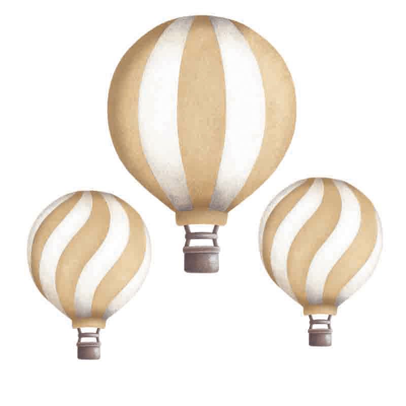 Stickstay Wallsticker Vintage Balloon Set|Dusty Gold