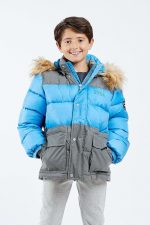 Svea Contrast Padded Parka|Magic Blue