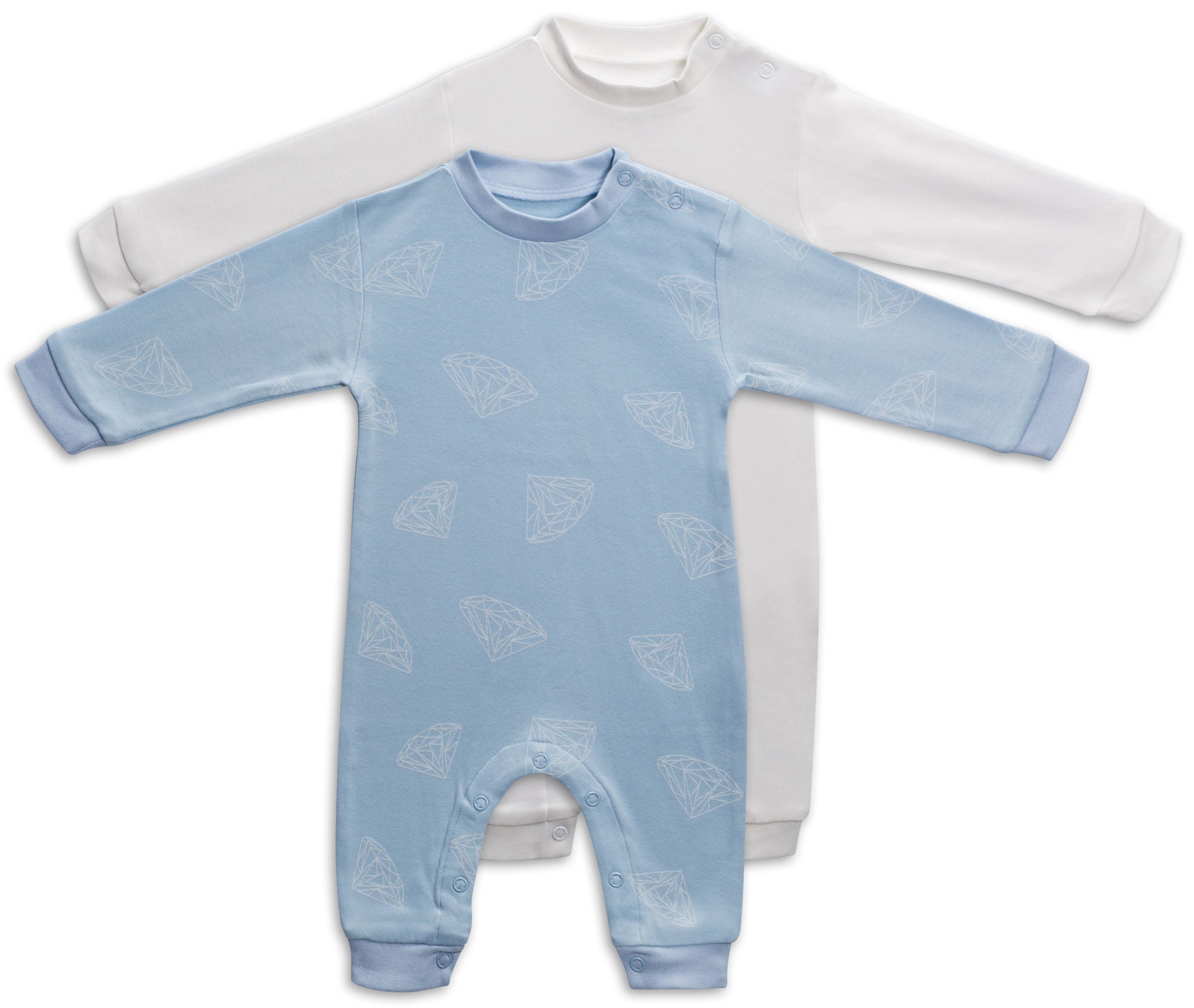 Tiny Treasure Maxime Jumpsuit 2-pack|Baby Blue 74