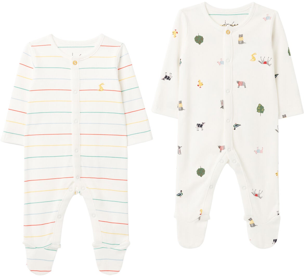 Tom Joules Babygrow Jumpsuit 2-pack|White/Cream