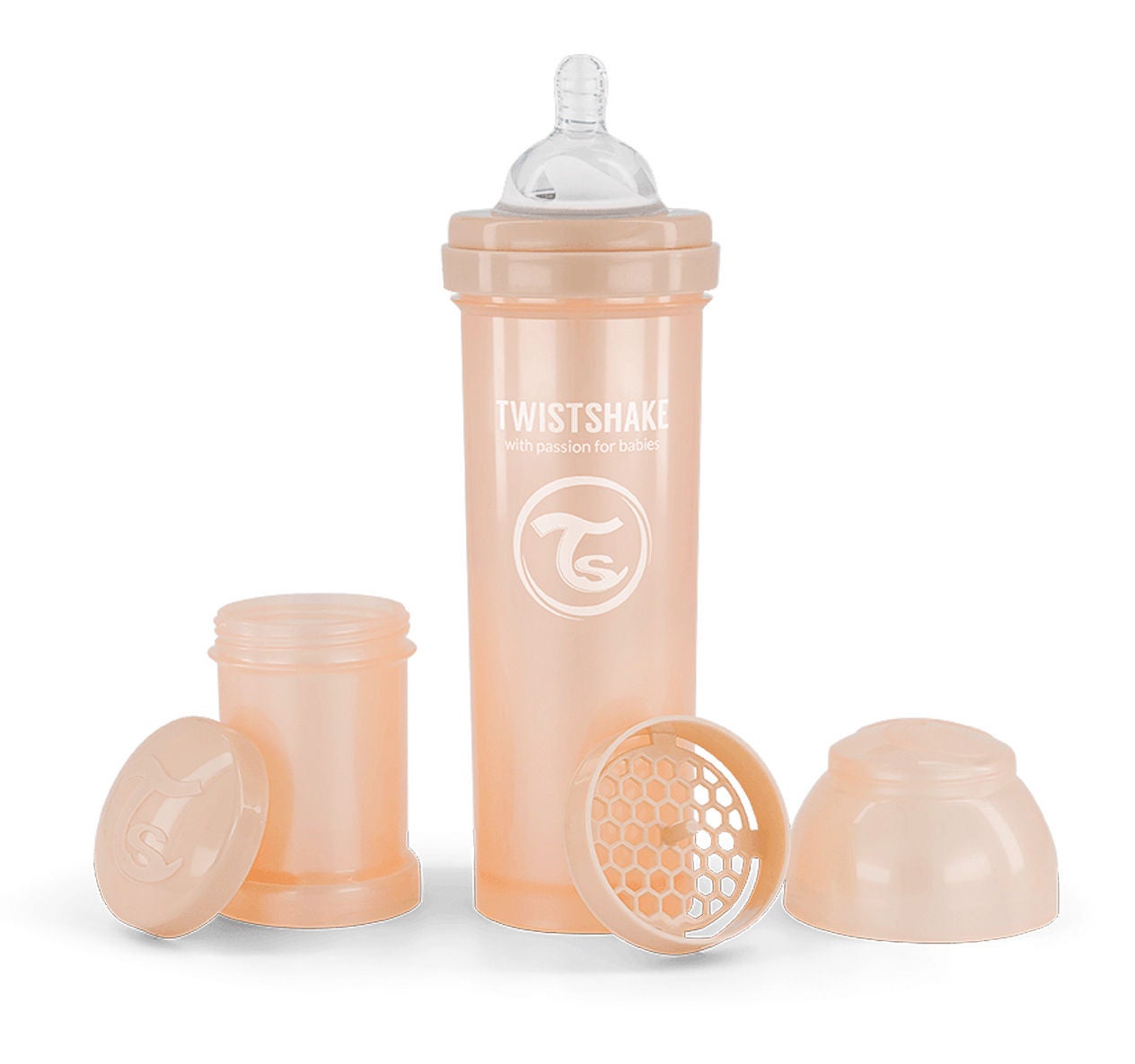 Twistshake Anti-Kolik Nappflaska 330 ml|Pearl Champagne
