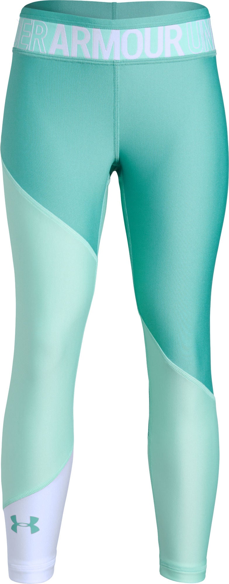 Under Armour HG Color Block Ankle Crop Legging|Neo Turquoise XL
