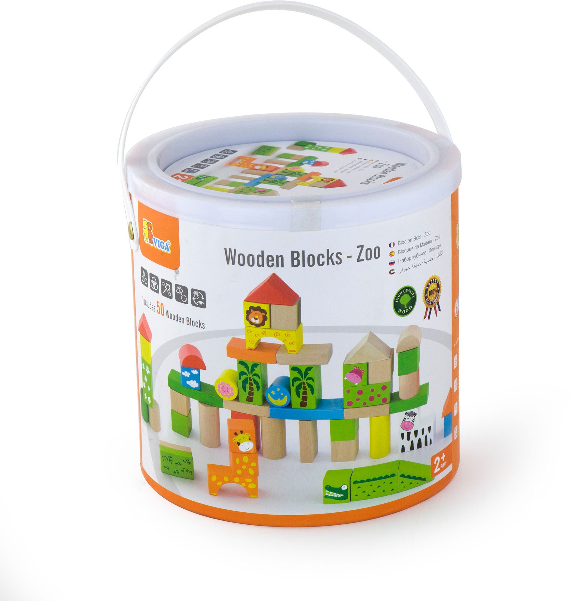VIGA Träklossar Zoo|